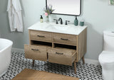 Elegant 42 In. Single Bathroom Vanity in Natural Oak