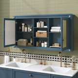 Modern Wall-Mount 2 In 1 Mirror Cabinet With Adjustable Shelves, Soft-Closing Hinges