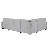 Giza - Modular Sectional Sofa With Sleeper, Storage, USB Charging - Gray