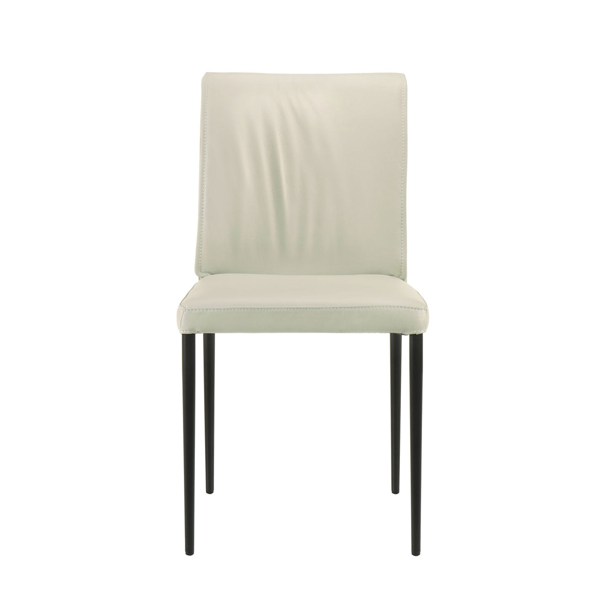 Meriam - Full Back Top Grain Leather Upholstered Metal Dining Chairs (Set of 2)
