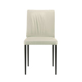 Meriam - Full Back Top Grain Leather Upholstered Metal Dining Chairs (Set of 2)