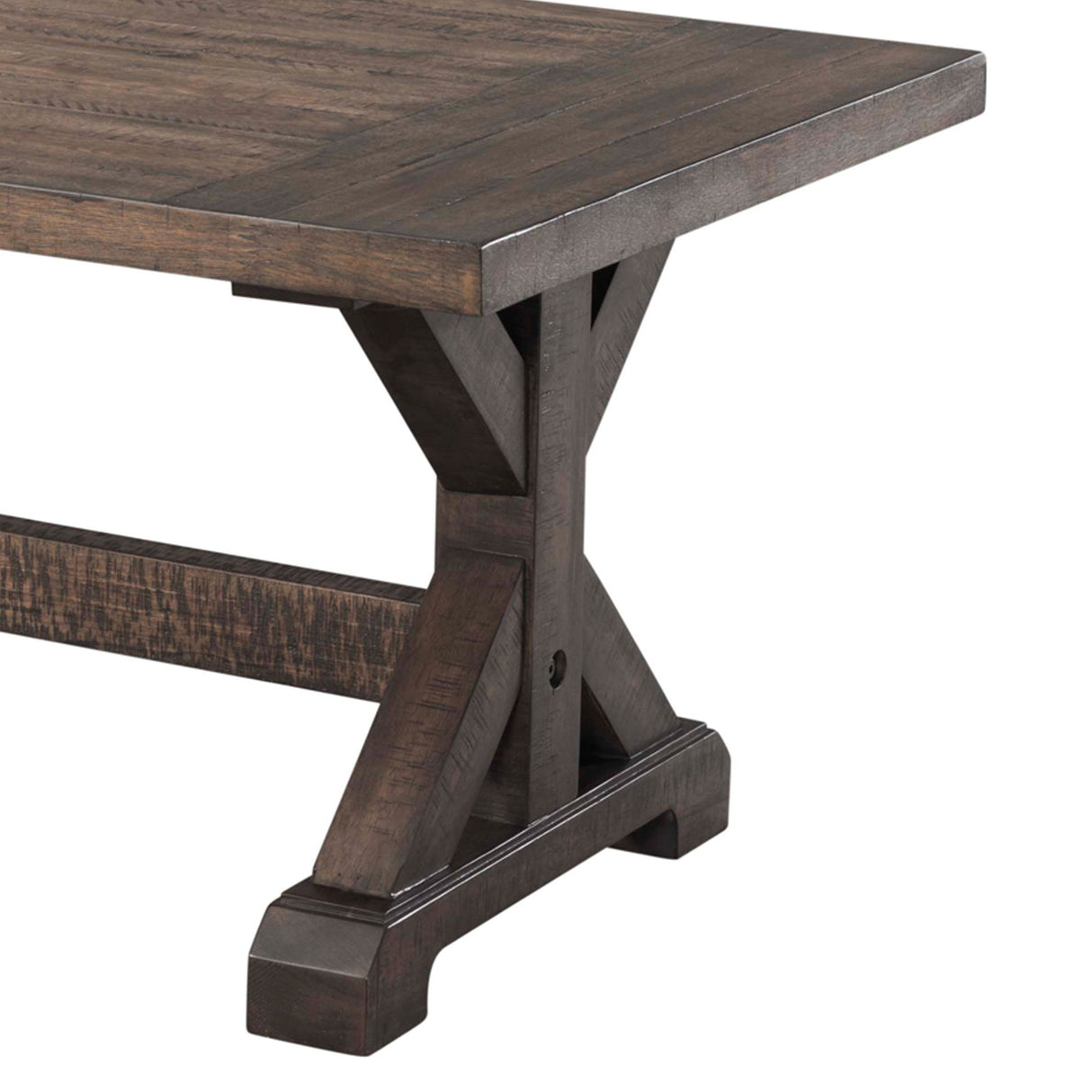 Finn - 3 Piece Accent Trestle Table Set (Coffee Table & Two End Tables) - Dark Walnut