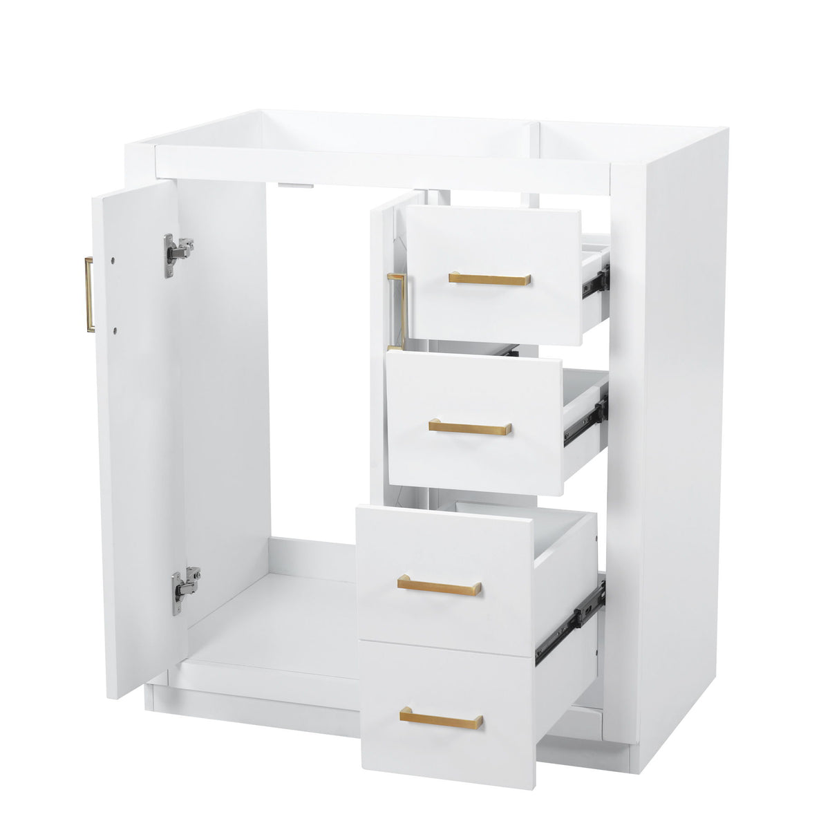 Retro Style Bathroom Vanity With 3 Drawers & Soft-Closing Doors
