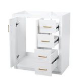 Retro Style Bathroom Vanity With 3 Drawers & Soft-Closing Doors