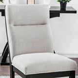2 Tone Chairs With Tapered Legs (Set of 2) - Beige / Black / Black