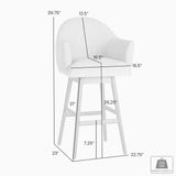 Jaxon - Brown Solid Wood Upholstered 26" Counter Height Swivel Barstool