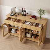 Sideboard Cabinet With 4 Drawers And 4 Arched Glass Doors