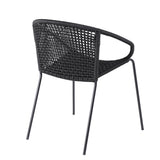 Sydney And Snack - 3 Piece Outdoor Patio 36" Dining Set - Black Eucalyptus Wood And Black Rope