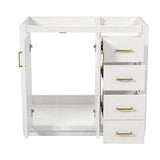 Retro Style Bathroom Vanity, 3 Drawers & Soft Closing Doors