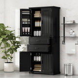 Storage Cabinet With Adjustable Shelves, 2 Drawers, Doors