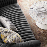 68 - Inch Announce Performance Velvet Channel Tufted Loveseat - Loveseats available at Alpine Outlets in Denver