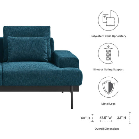 68 Inch Modern Upholstered Fabric Loveseat - Loveseats available at Alpine Outlets in Denver