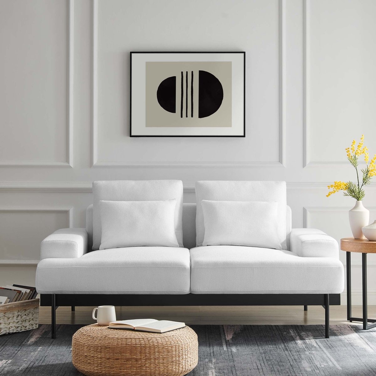 68 Inch Modern Upholstered Fabric Loveseat - Loveseats available at Alpine Outlets in Denver