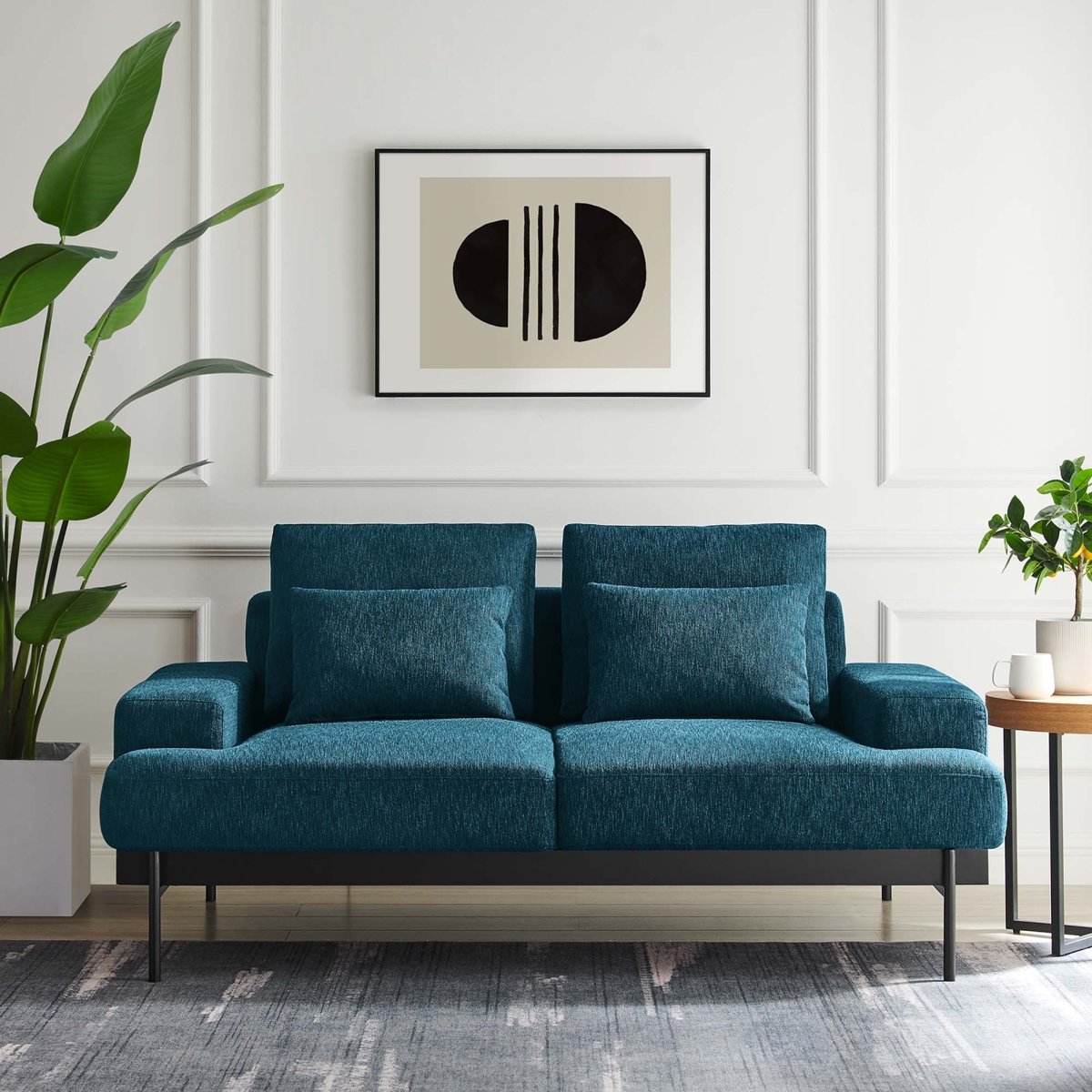 68 Inch Modern Upholstered Fabric Loveseat - Loveseats available at Alpine Outlets in Denver