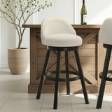 Erika - Modern Transitional Swivel Wood Bar Height Kitchen Bar Stool