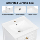 Bathroom Vanity With Sink, Adjustable Shelf, Tilt-Out Drawer