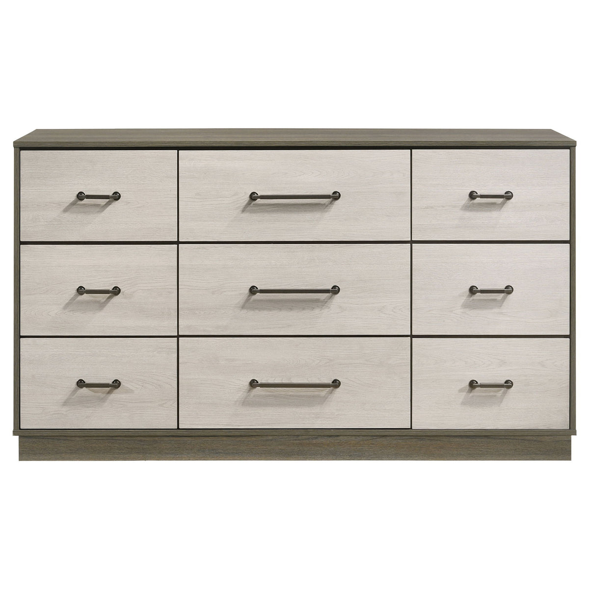 Edmondson - 9 Drawer Dresser With Hidden Jewelry Tray - Natural / Gray