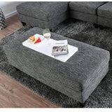 Ottoman With Plush Seat Living Room Furniture - Gray