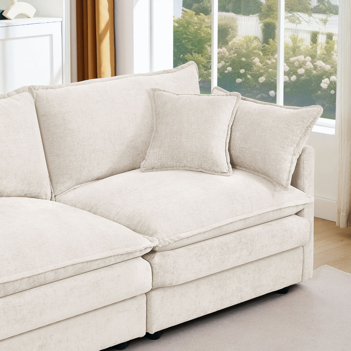 Modular U Shaped Sectional Sofa, 4 Seater Comfy Cloud Couch