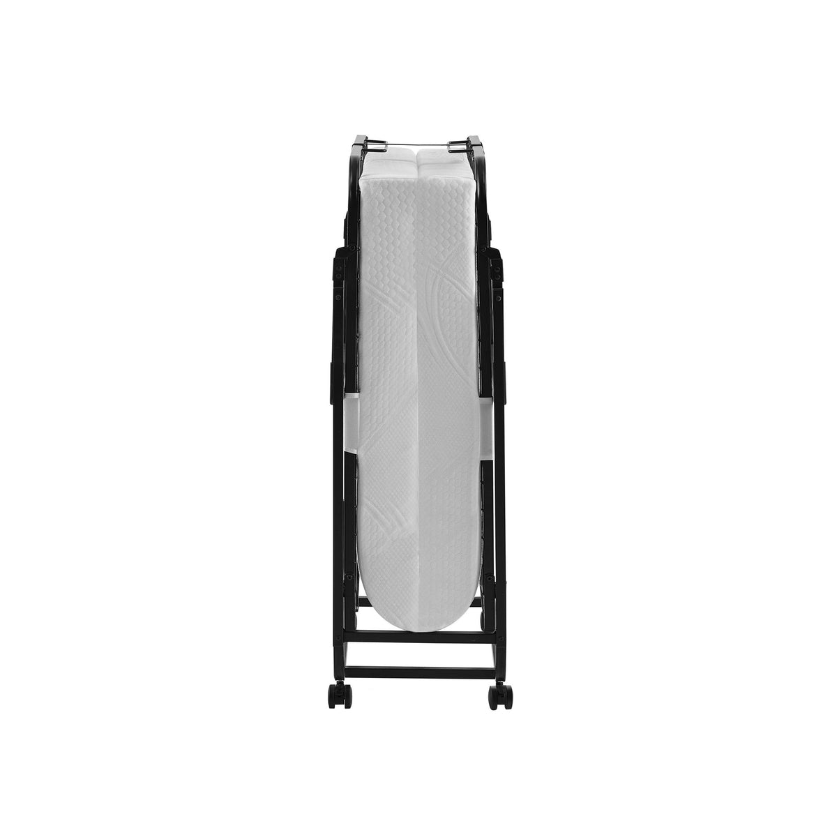 Folding Rollaway Bed With 4" Twin Mattress - White