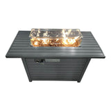Propane Fire Pit Table Outdoor Heater Dual Function Steel 42x25in Gray