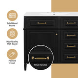 Modern Bathroom Vanity With Sink Top, Flip Drawer Design