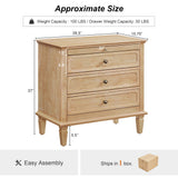 3 Drawer Nightstand With Charging Station, Bedside Table With USB & Type C Port And 2 AC Outlets
