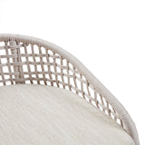 Coastal Woven Counter Stool With Upholstered Seat