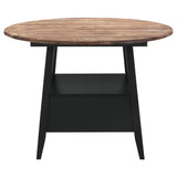 Arunda Yukon - Round Counter Height Dining Table With Pedestal Base And Built In Drawer - Oak