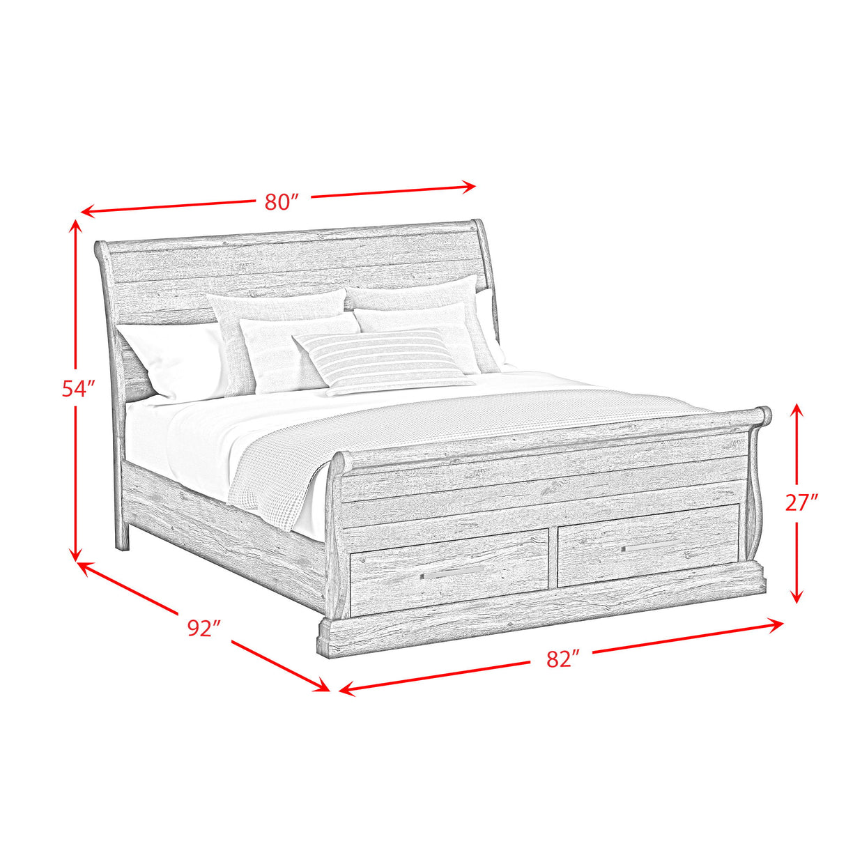 Park Ridge - Sleigh Storage Bed