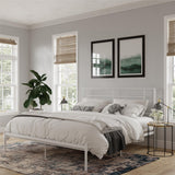Praxis - King Bed With Simple Headboard - White