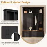Hall Tree With 4 Hidden Cabinets