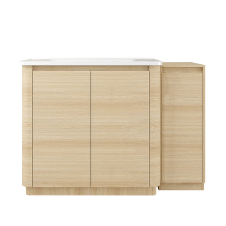 Freestanding Bathroom Vanity With Sink, 1 Small Storage Cabinet, Soft Close Door