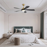 52" Indoor Ceiling Fan With 3 Color Dimmable LED Light Blades, Reversible DC Motor, Remote Control