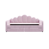 Shell Shaped Upholstered Daybed Frame With Slats