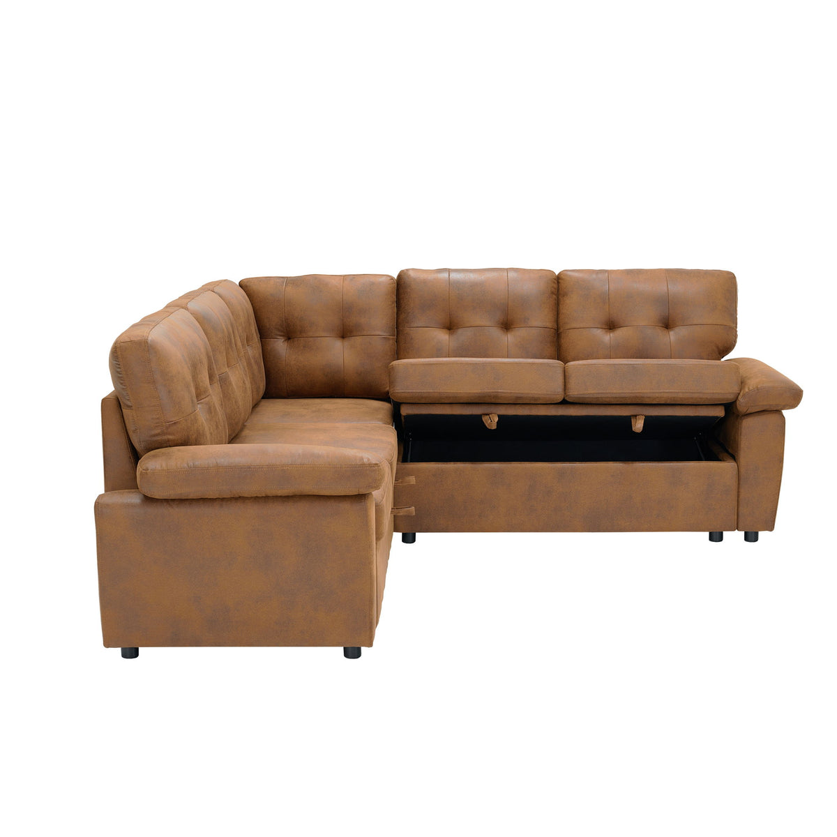 Convertible Sectional Sofa Bed With Pull Out Sleeper And Storage