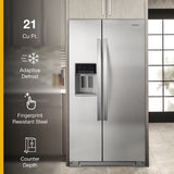 Whirlpool 20.6-cu ft Counter-Depth 36-in Wide Side-by-Side Refrigerator with Ice Maker