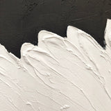Framed Abstract Wall Art & Thick Textured Canvas Painting With & Accents, Decor For Living Room - Black White