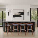 Sonia - 30" Bar Height Swivel Bar Stool - Walnut Wood
