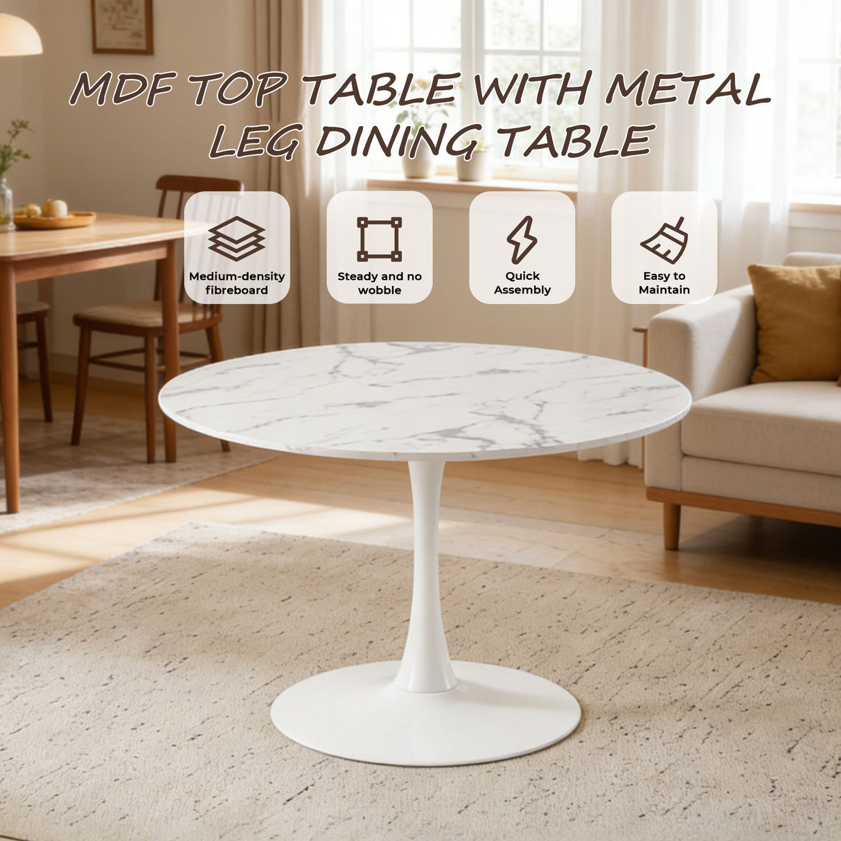 Round Tulip Table, Pedestal Design