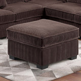 4 Piece Sectional Set With USB Ports, Left Arm Facing / Right Arm Facing Loveseat, Corner Wedge, Cocktail Ottoman, 2 Pillows - Chocolate