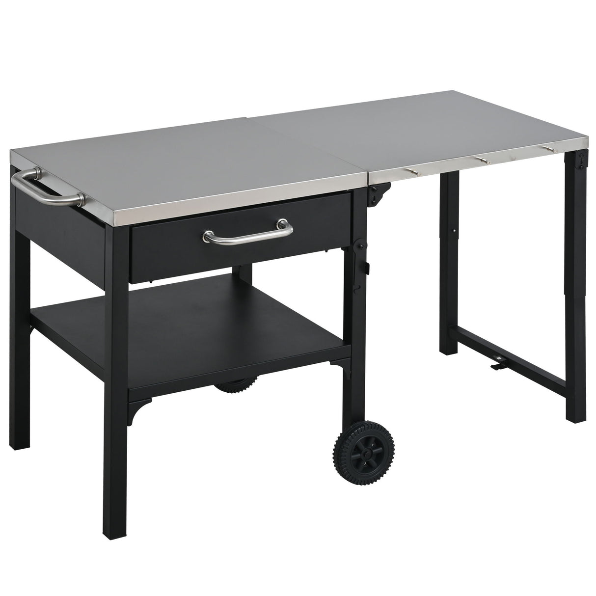 Foldable Outdoor Kitchen Cart With Storage For Patio
