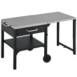 Foldable Outdoor Kitchen Cart With Storage For Patio