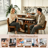 Kitchen Island With Extendable & Rotating Table