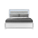 Soulmarie - Bed With LED Lighting And Padded Headboard