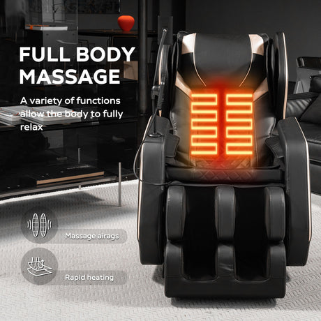 Zero Gravity Massage Chair Recliner & 10 Massage Heads And Full Body Air Pressure - Black