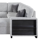 Giza - Modular Sectional Sofa With Sleeper, Storage, USB Charging - Gray