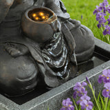 Zen - Outdoor Buddha Waterfall Fountain - Black