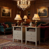 Fluted Nightstand With 2 Drawers