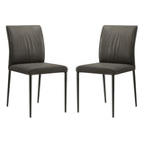 Meriam - Full Back Top Grain Leather Upholstered Metal Dining Chairs (Set of 2)